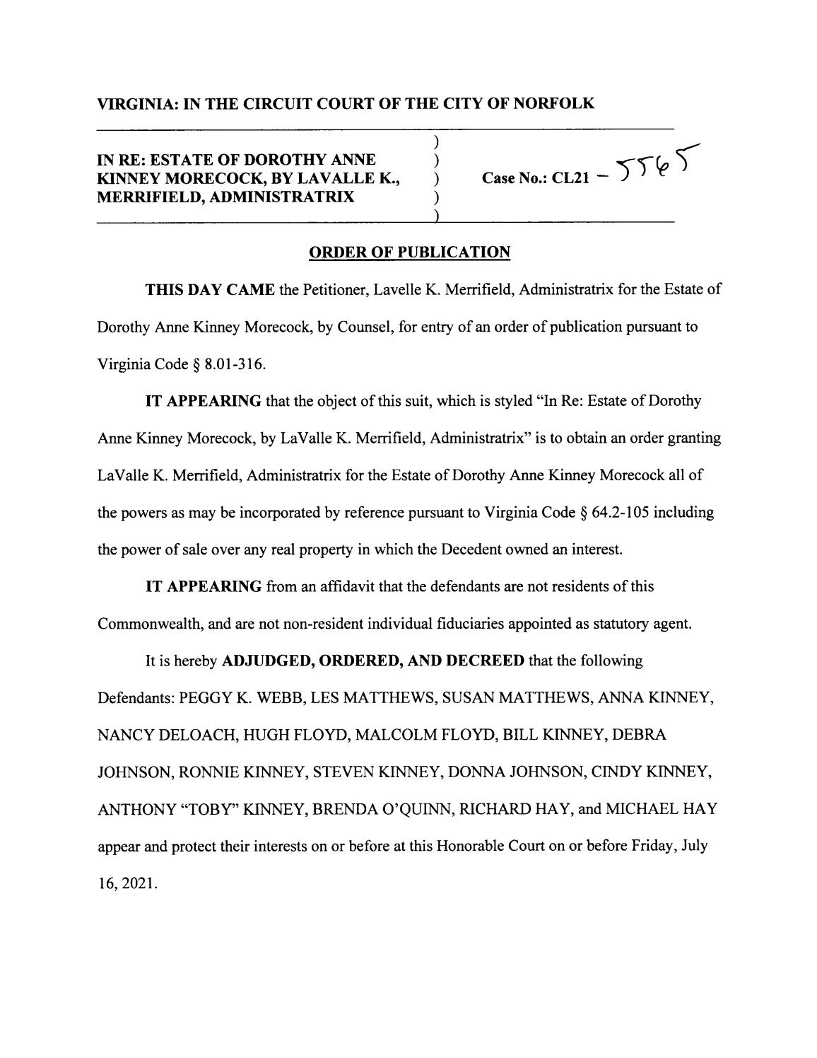 cl21-5565 order of publication