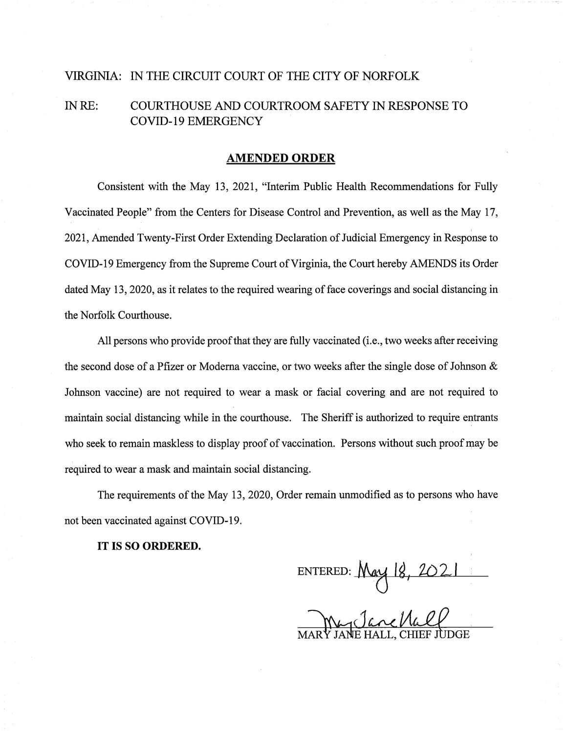 Amended Order – NCC