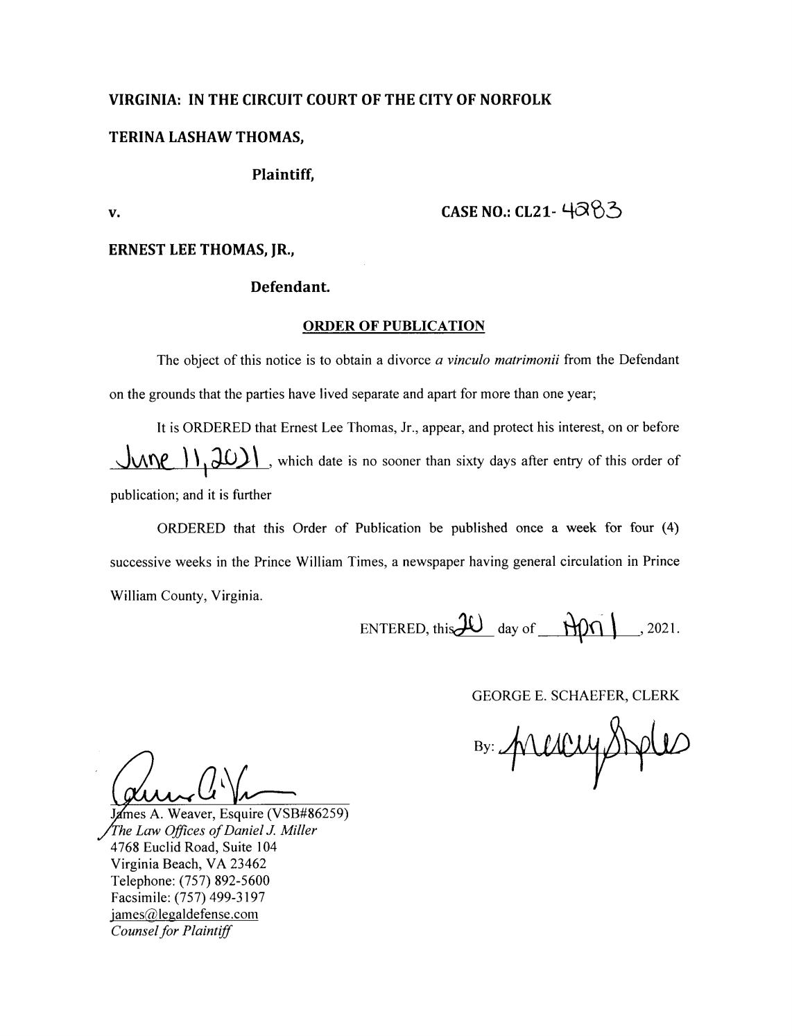 CL 21-4283 Order of Publicaiton