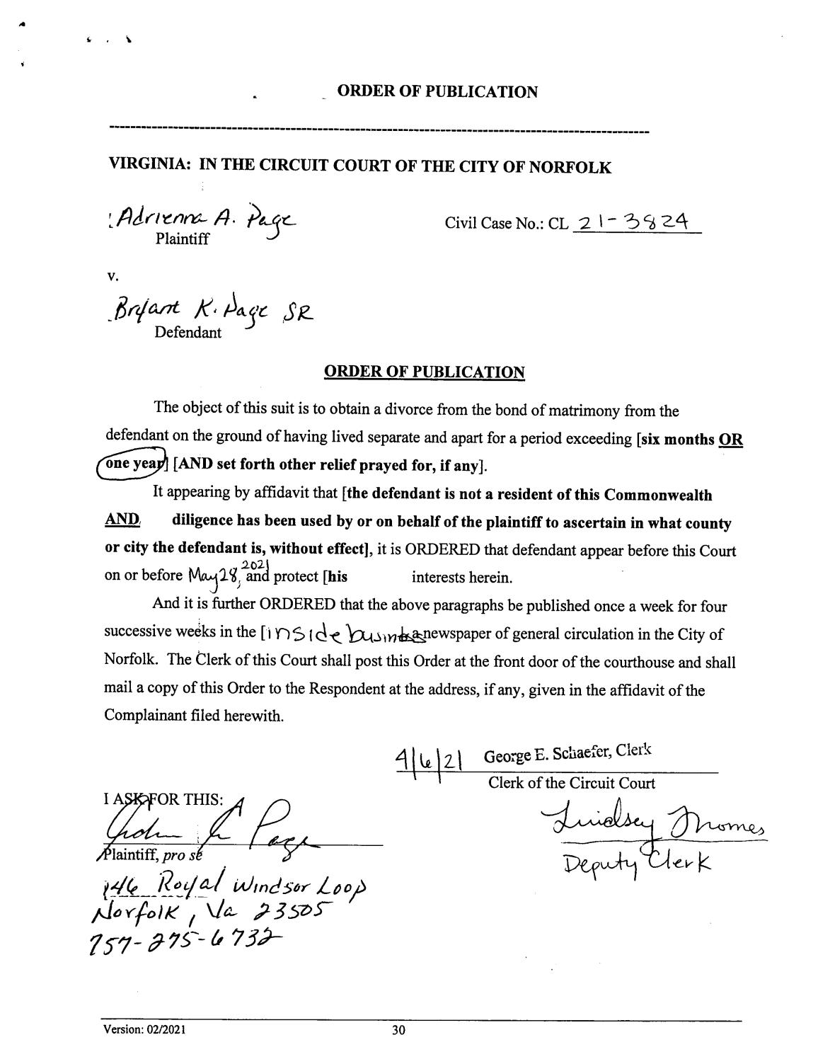 Order of Publication CL21-3824