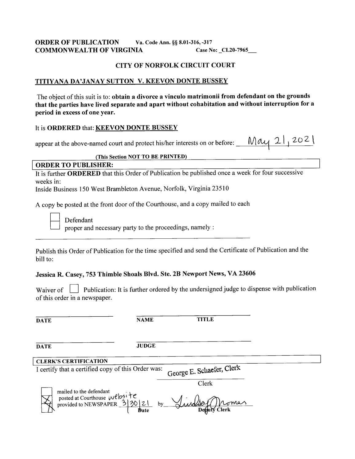CL20-7965 Order of Publication