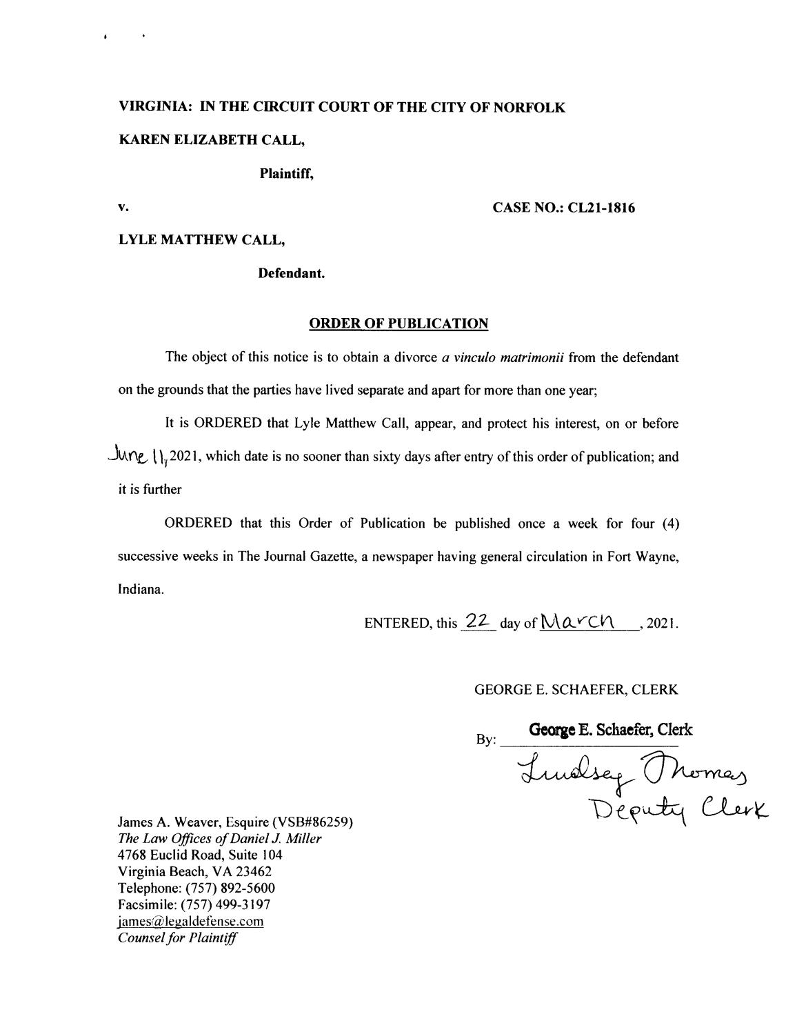 CL21-1816 Order of Publication