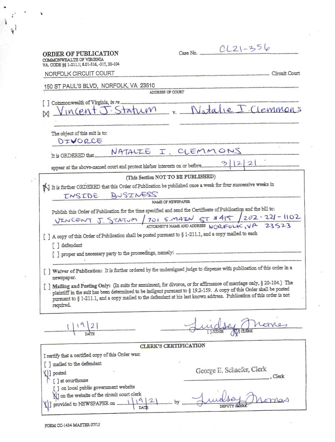 CL21-356 Order of Publication