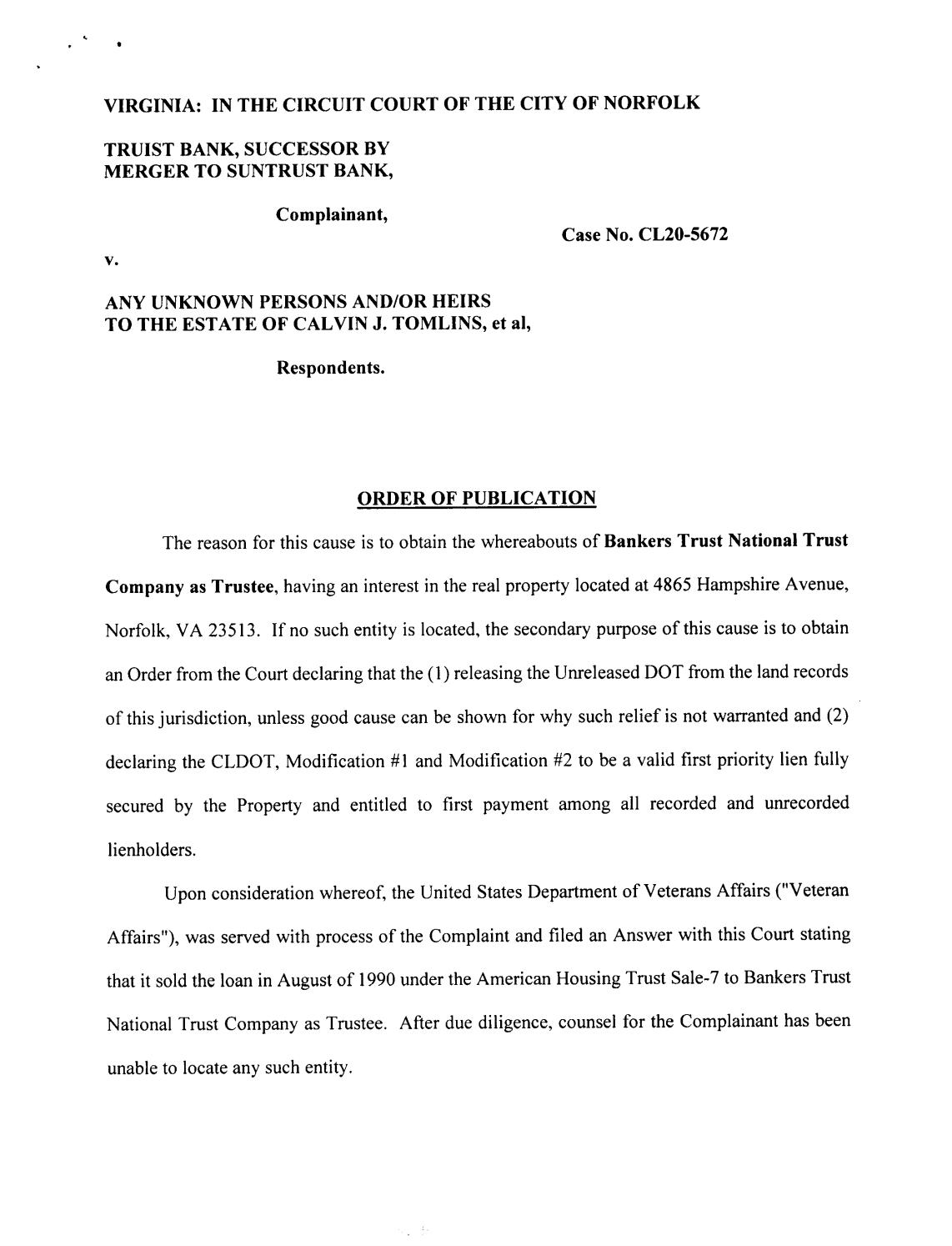 Order of Publication CL20-5672