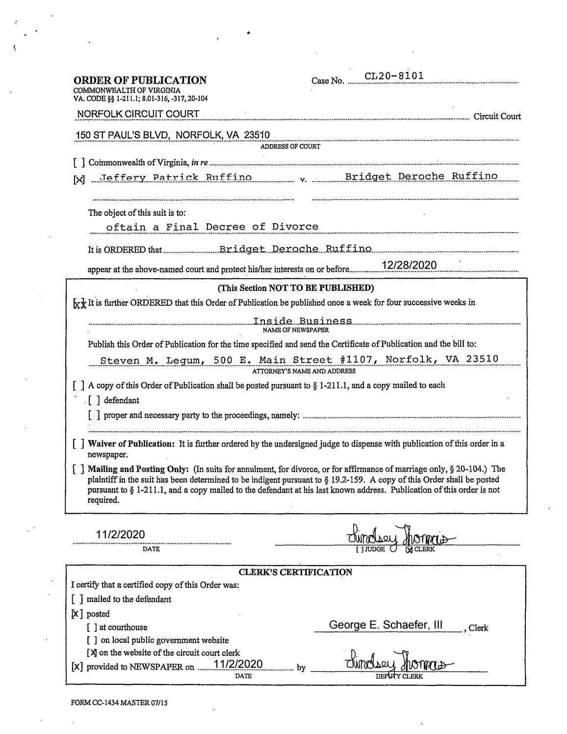 CL20-8101 Order of Publication