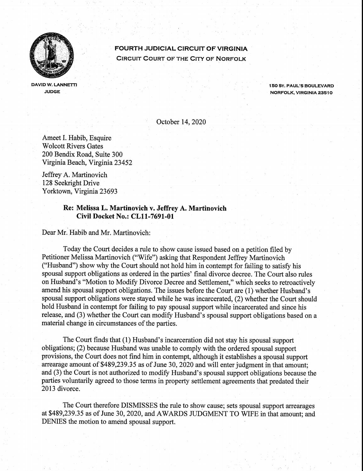 Melissa L. Martinovich v. Jeffrey A. Martinovich