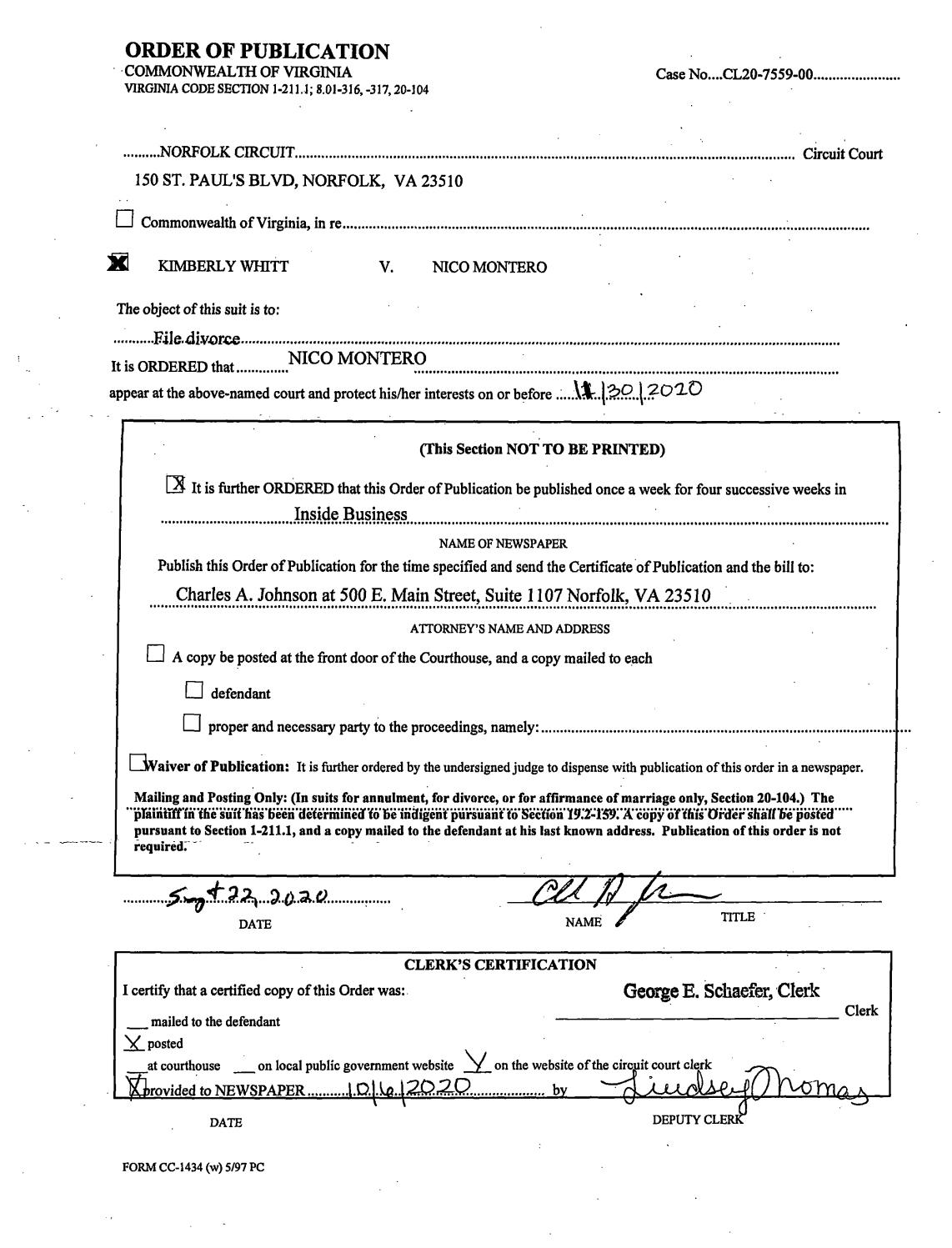 CL20-7559 Order of Publication