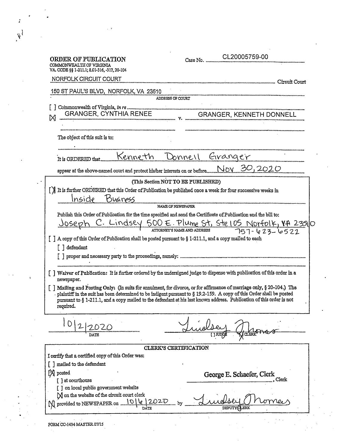 CL20-5759 Order of Publication