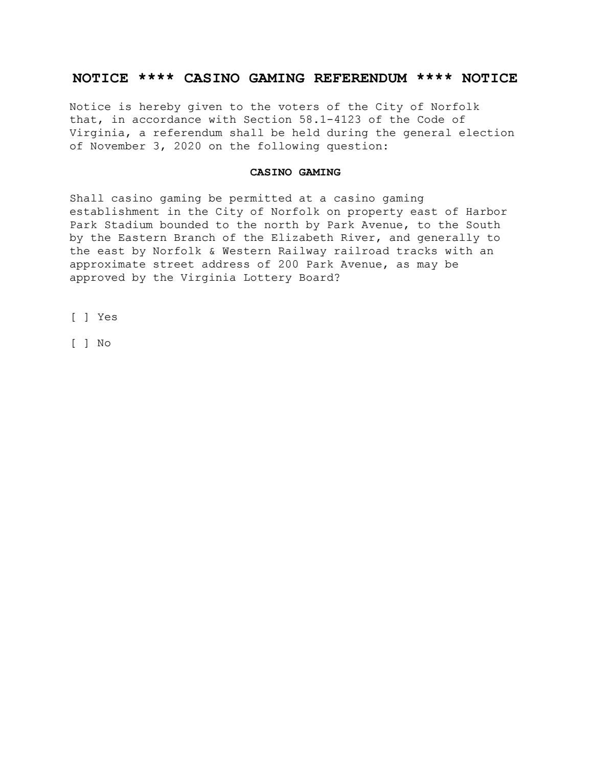 NOTICE-Casino Referendum-NOTICE