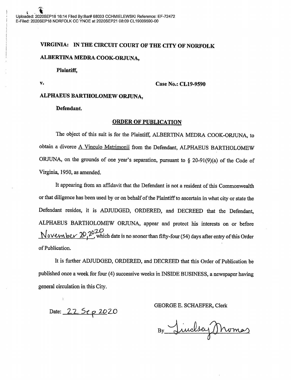 CL19-9590 Order of Publication