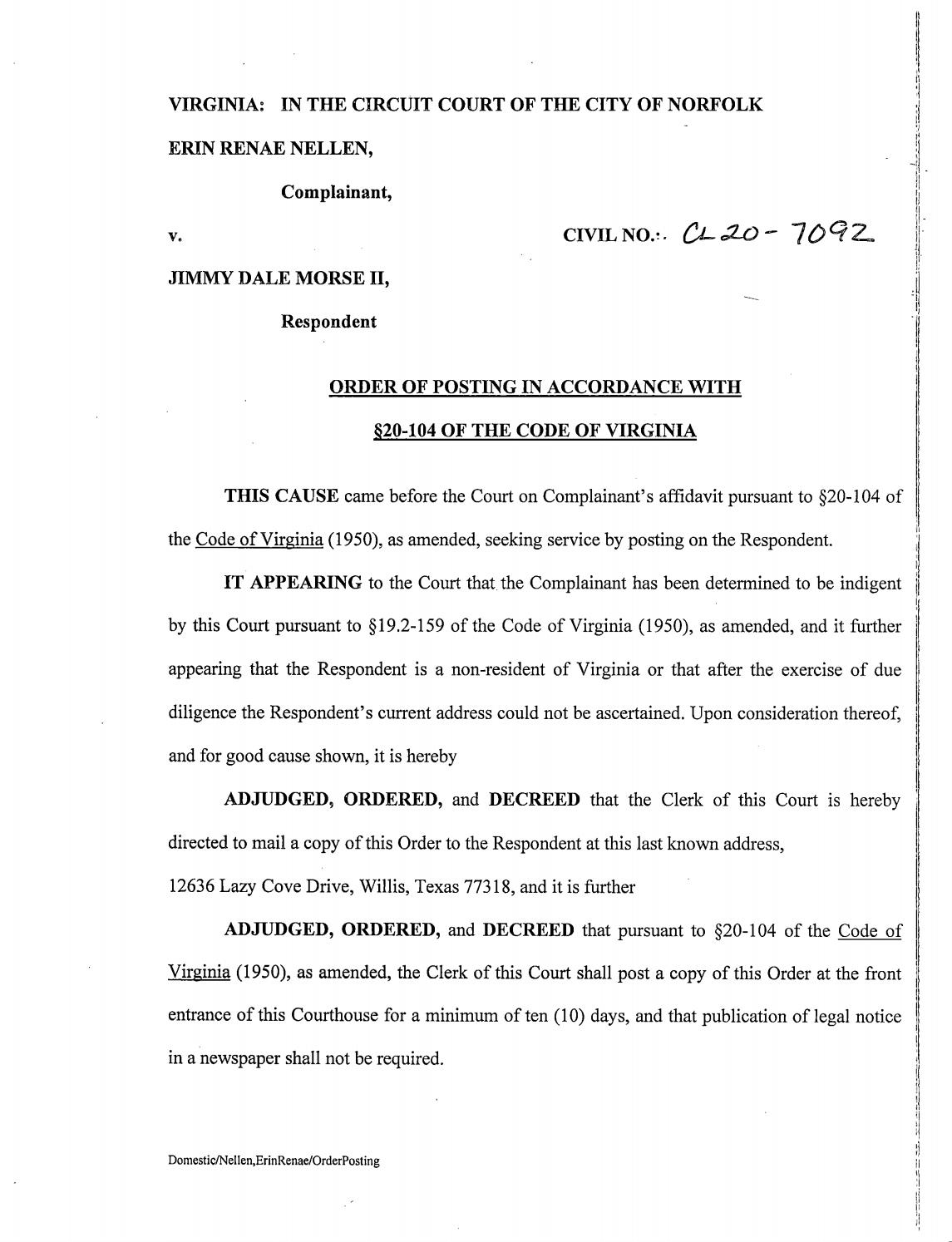 CL20-7092 Order of Posting