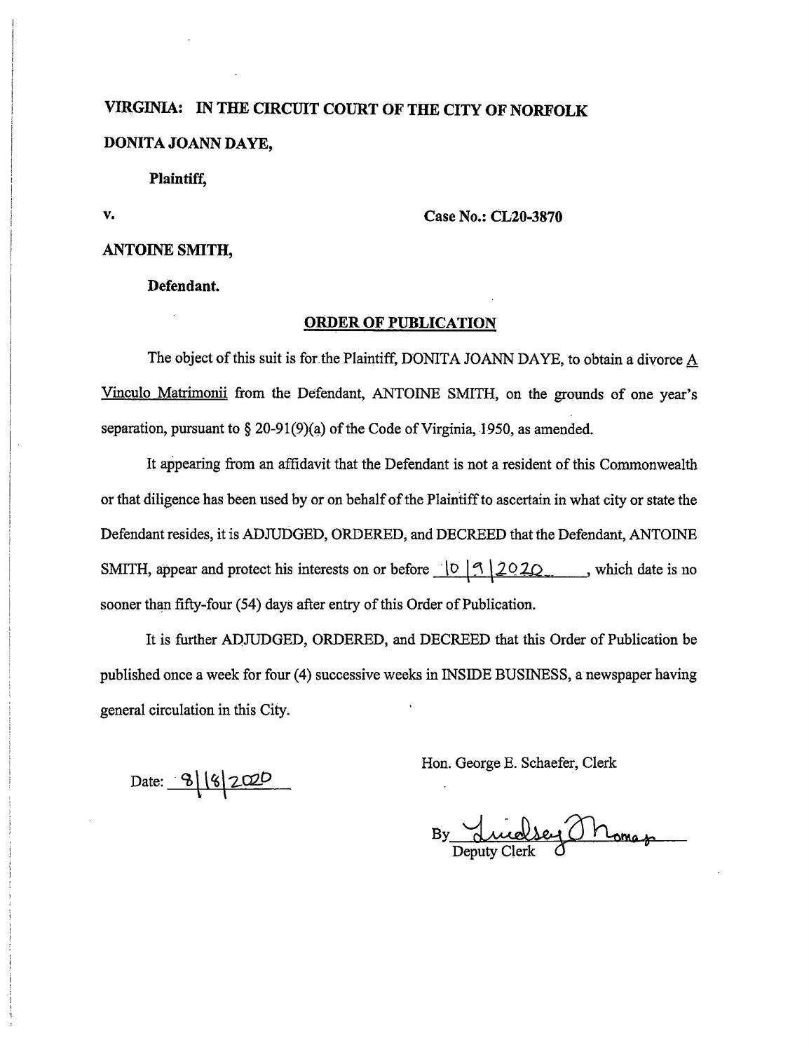 CL20-3870 Order of Publication