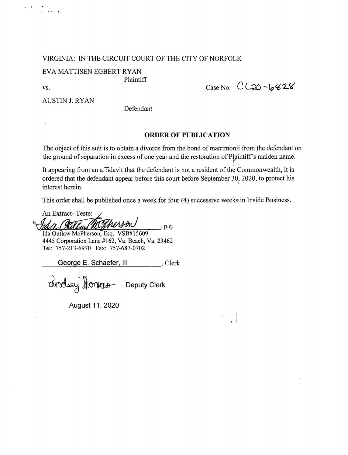 CL20-6828 Order of Publication