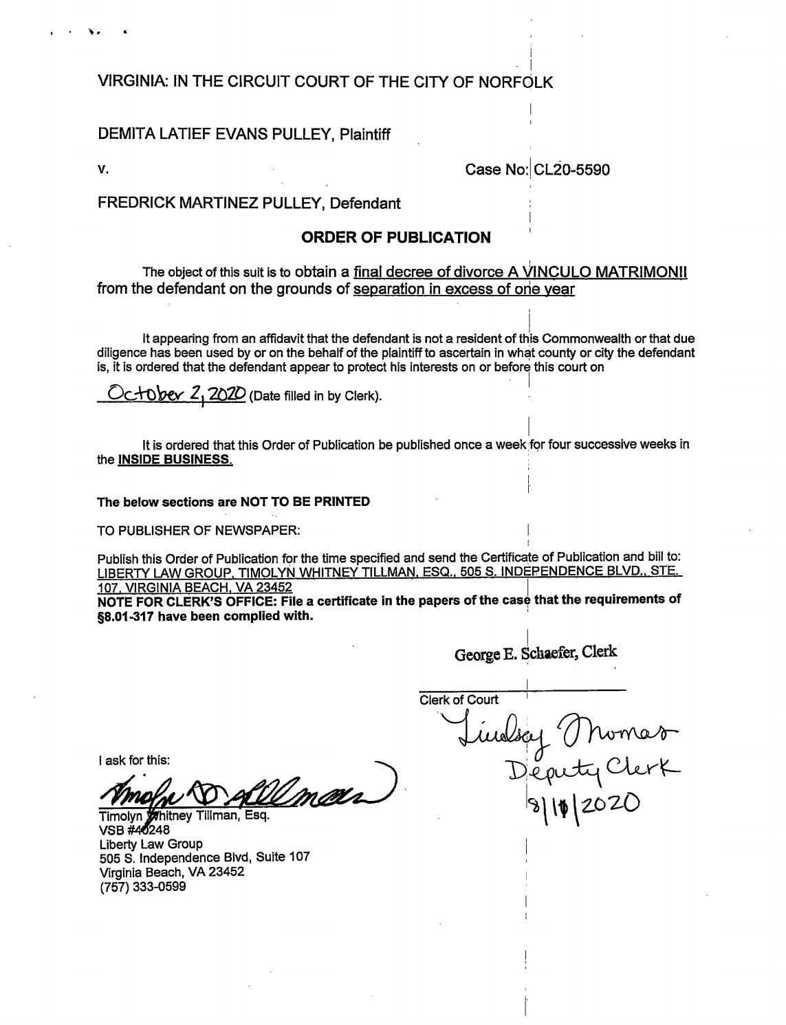 CL20-5590 Order of Publication