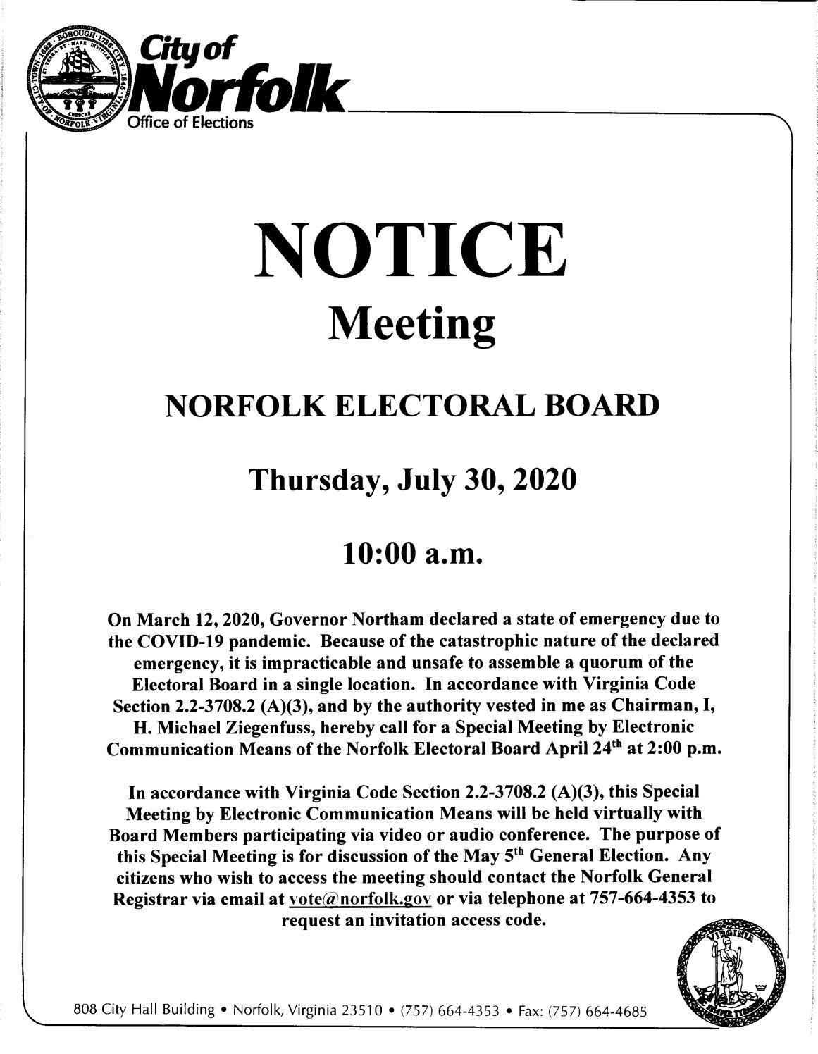Electoral Board Meeting