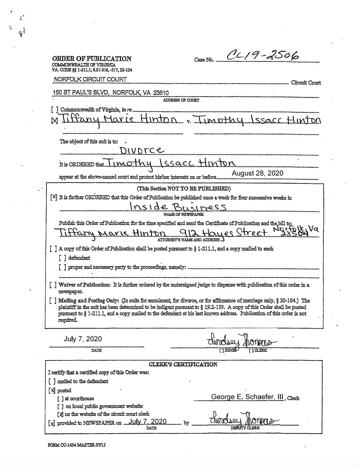 CL19-2506 Order of Publication