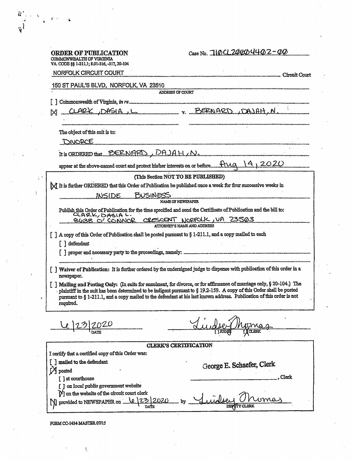 CL20-4402 Order of Publication