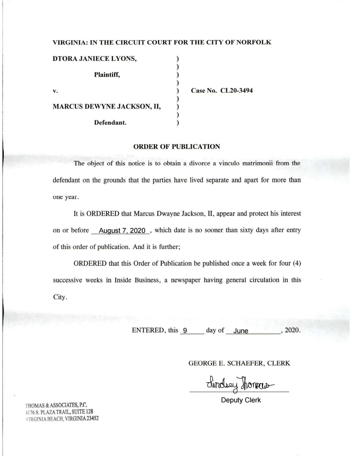 Order of Publication CL20-3494