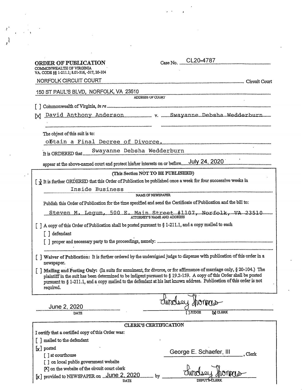 CL20-4787 Order of Publication