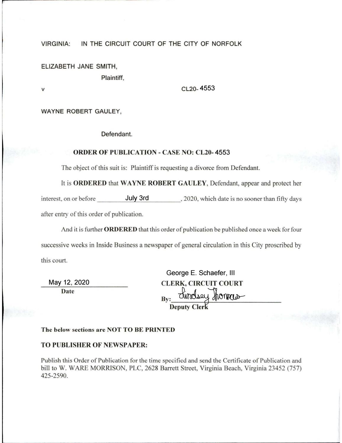 CL20-4553 Order of Publication