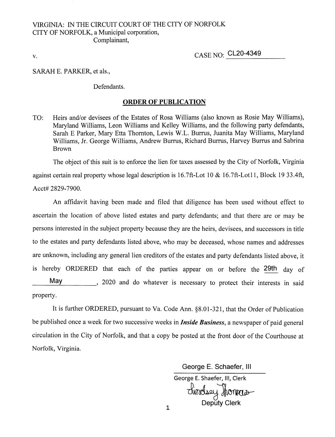 CL20-4349 Order of Publication