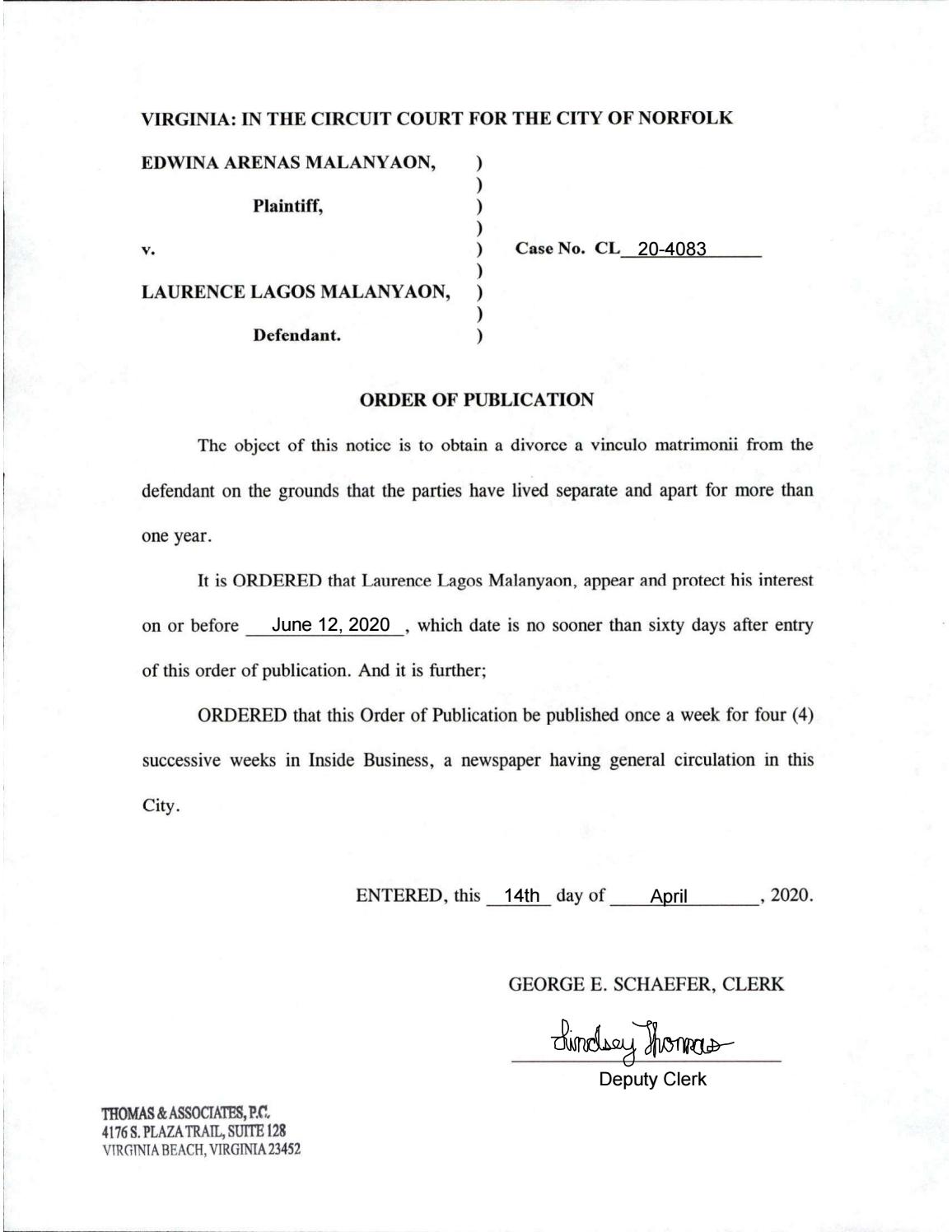 CL20-4083 Order of Publication