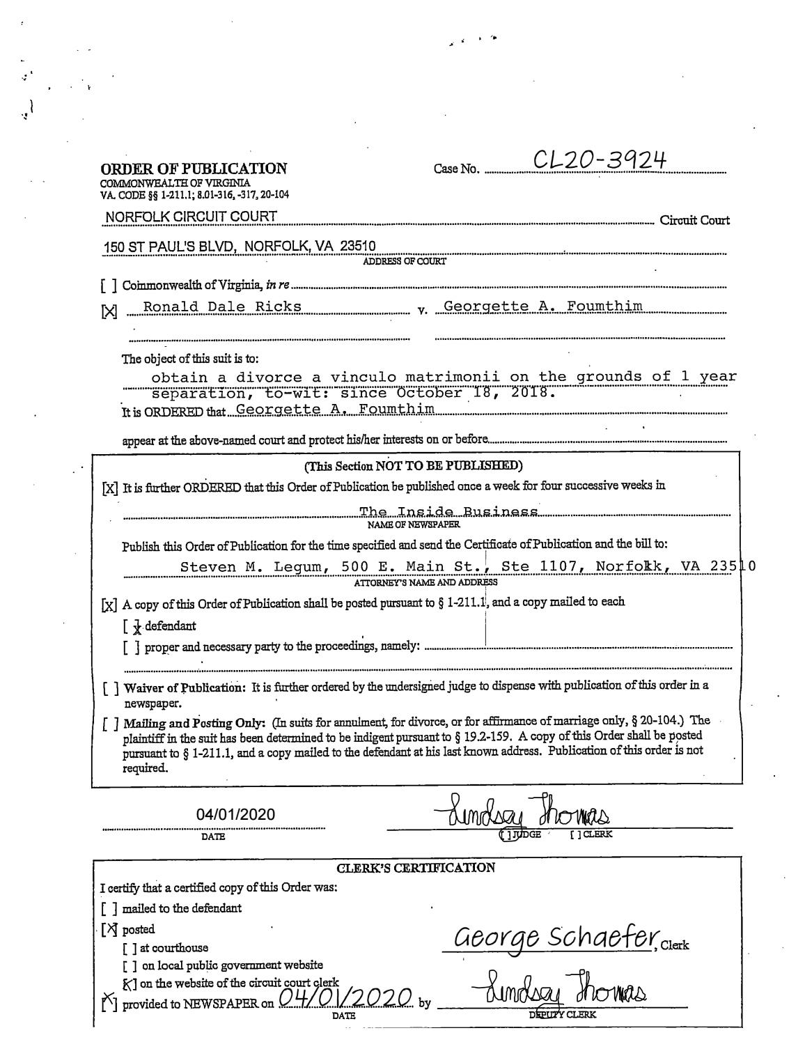 CL20-3924 Order of Publication