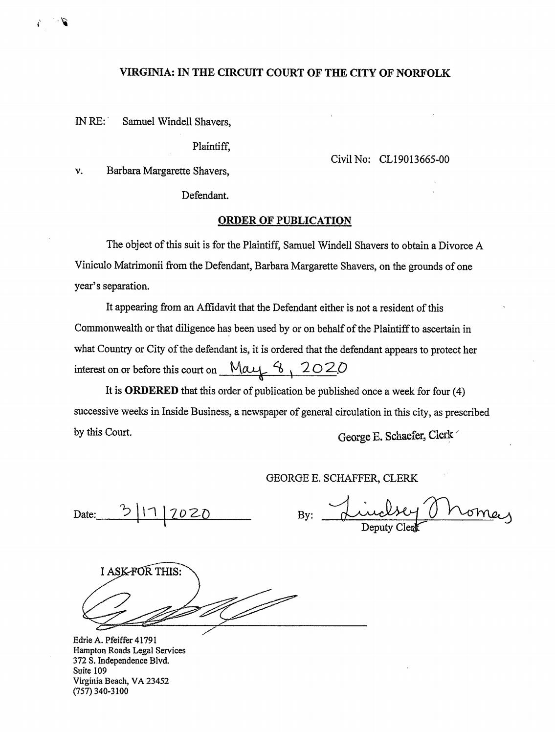 CL19-13665 Order of Publication