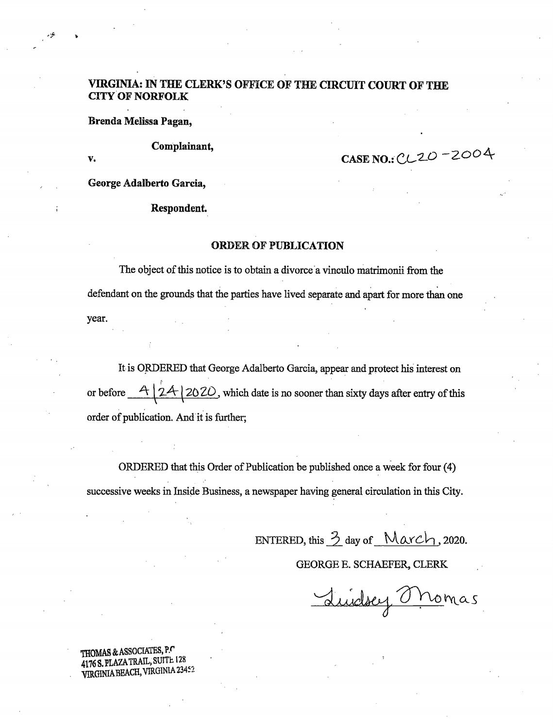 CL20-2004 order of publication