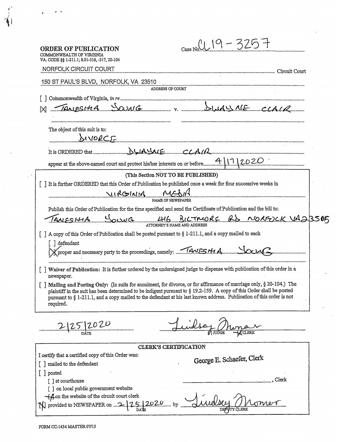 Cl19-3257 Order of Publication