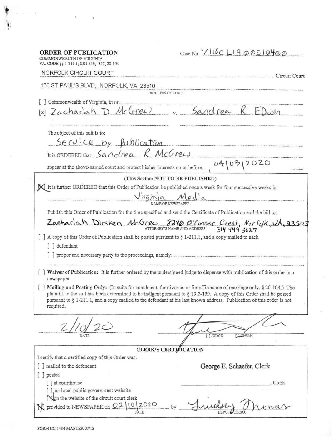 CL19-5104 Order of Publication
