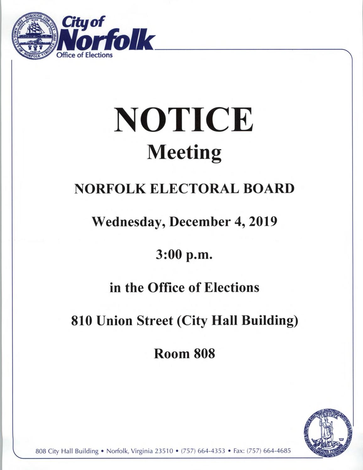 Electoral Board Meeting