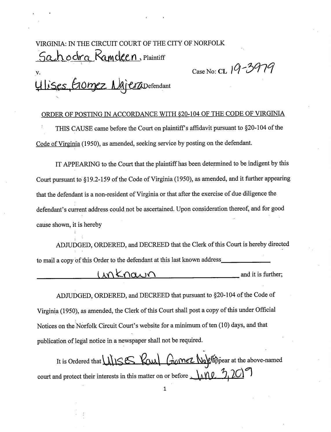 CL 19-3979 Order of Posting