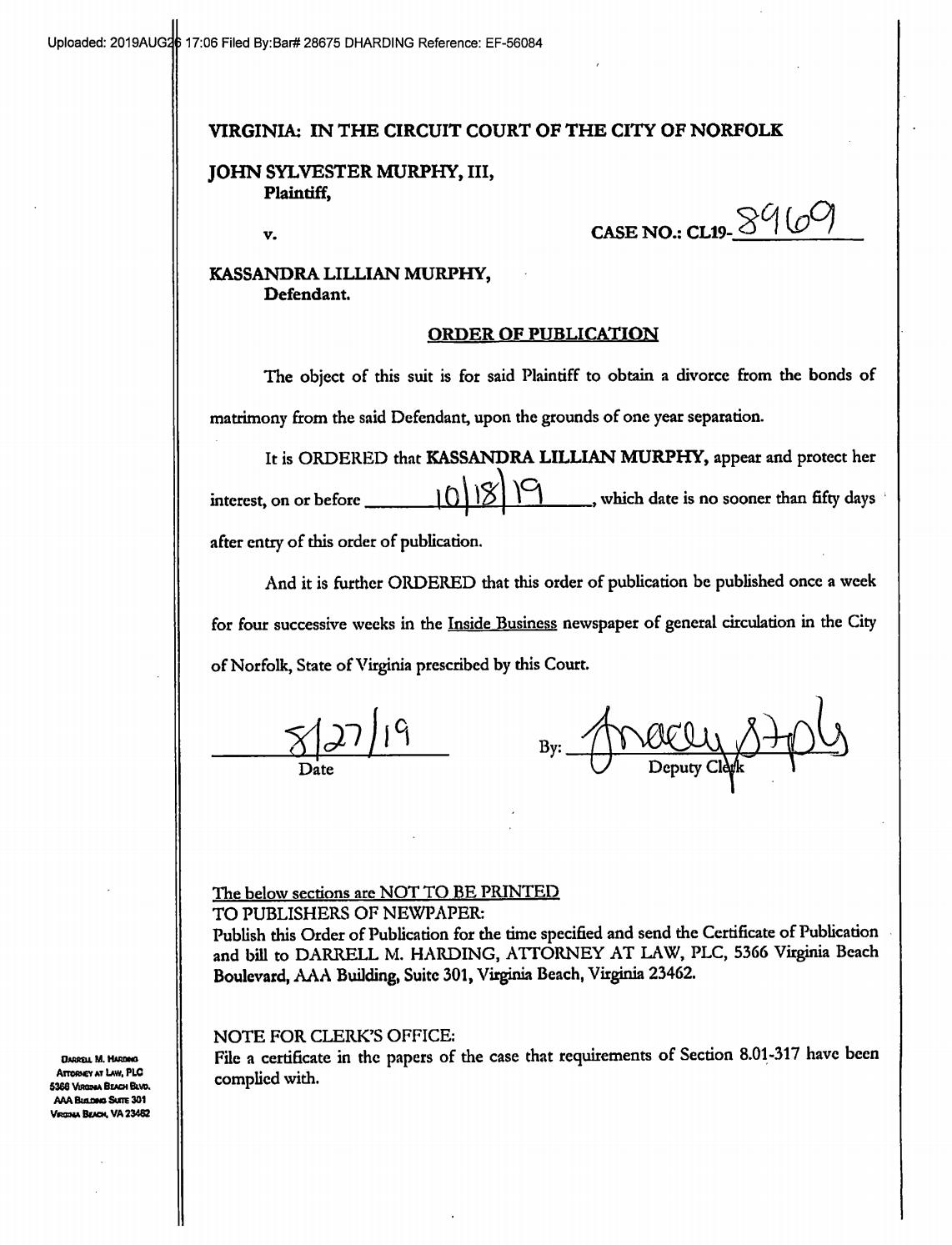 CL 19-8469 Order of Publciation