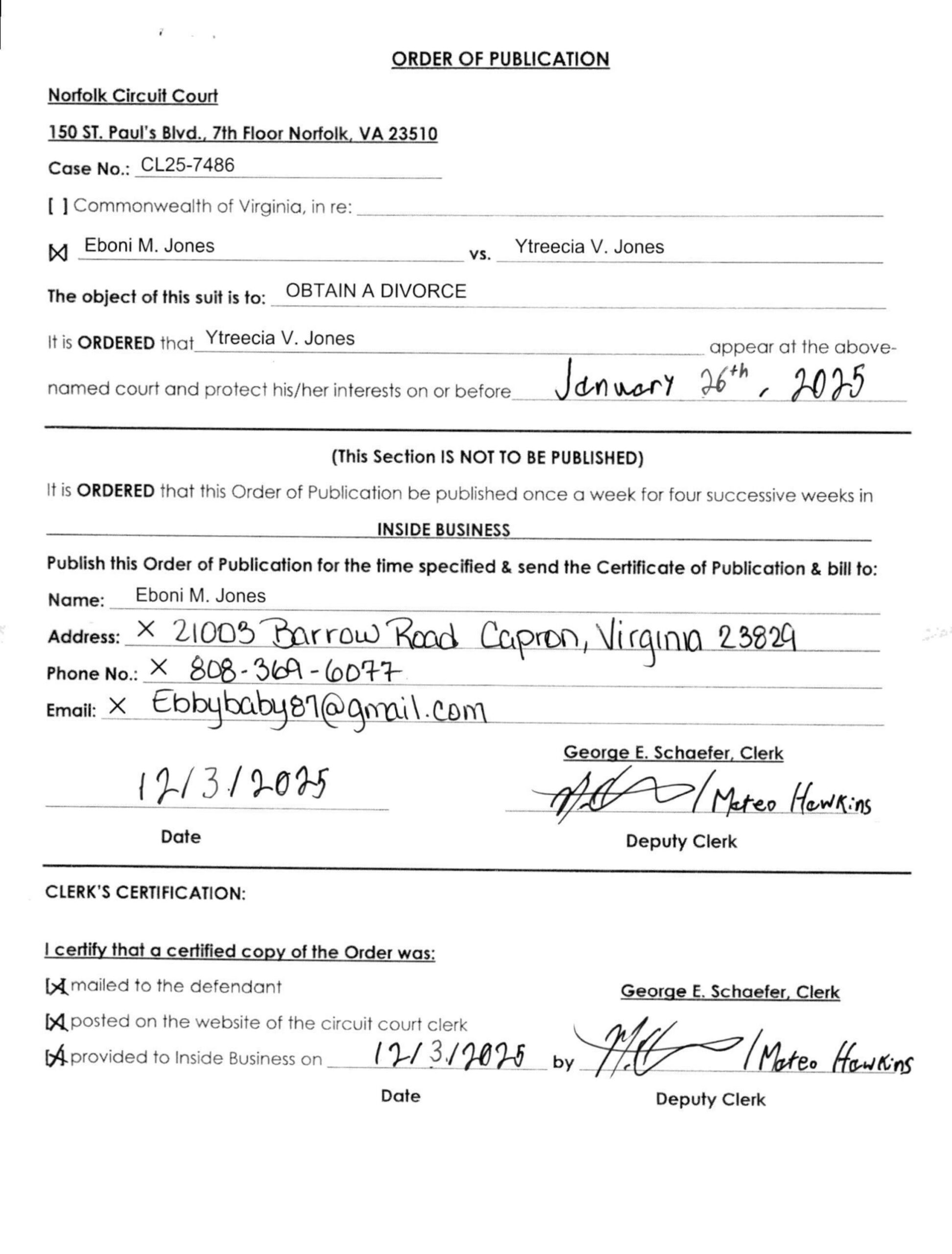 CL25-7486 Order of Publication