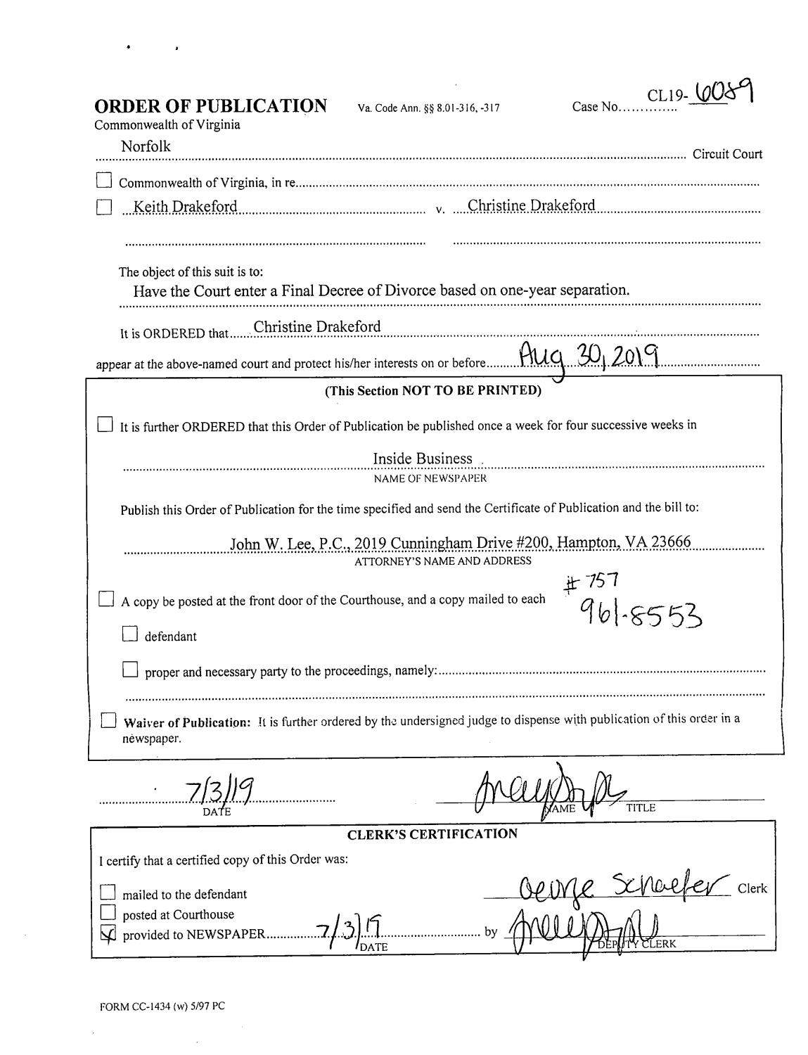 CL 19-6089 Order of Publication