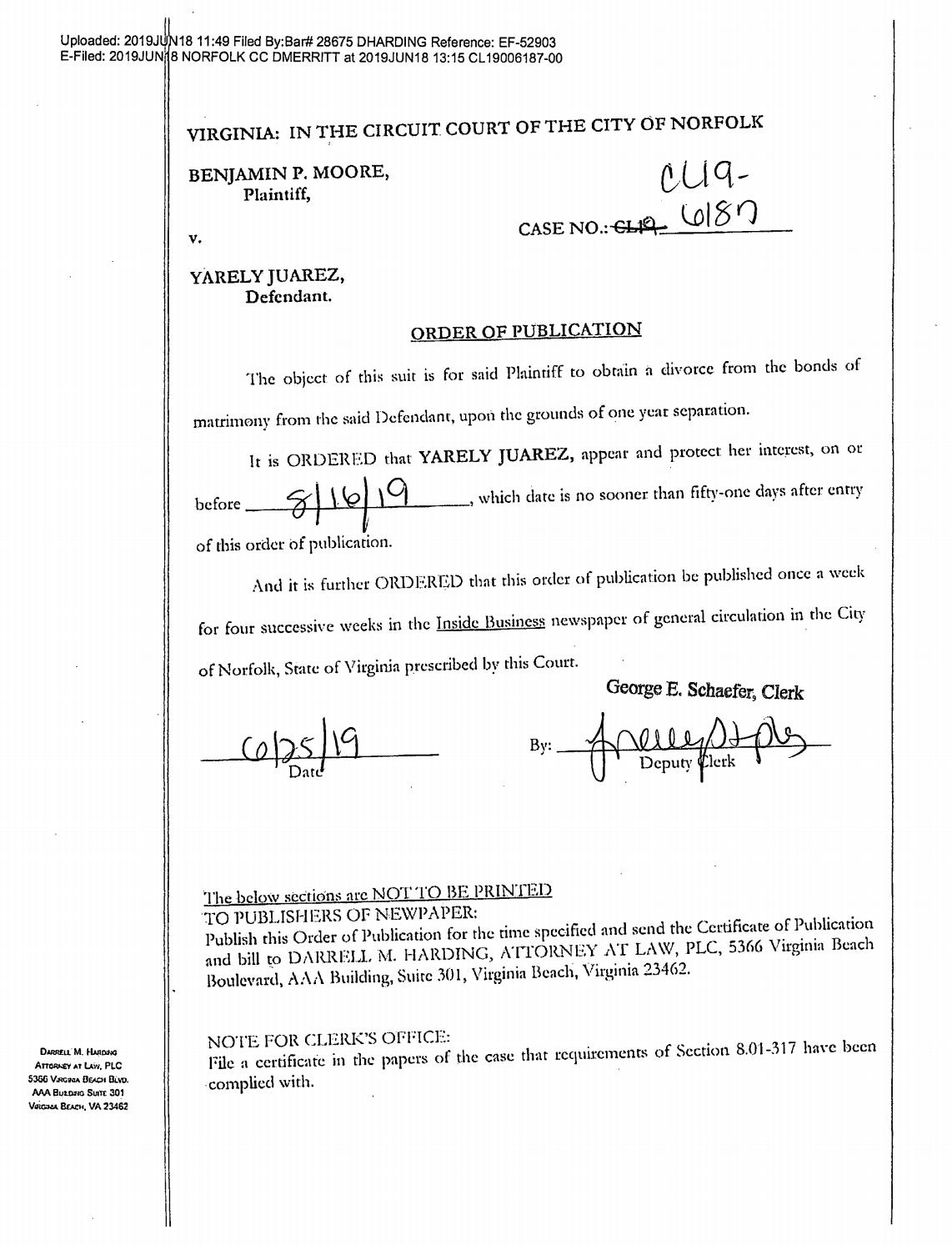 CL 19-6187 Order of Publicaiton
