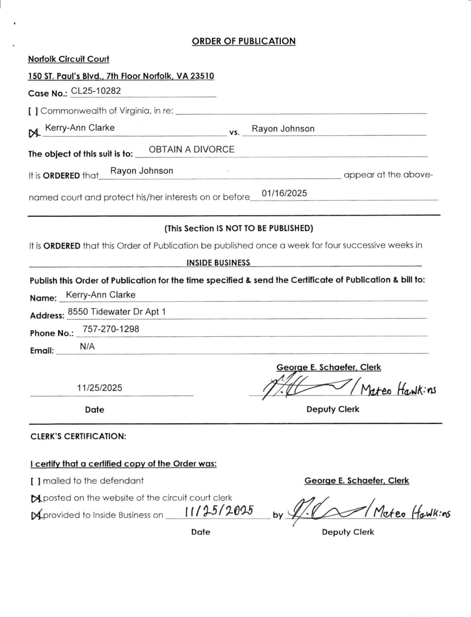 CL25-10282 Order of Publication