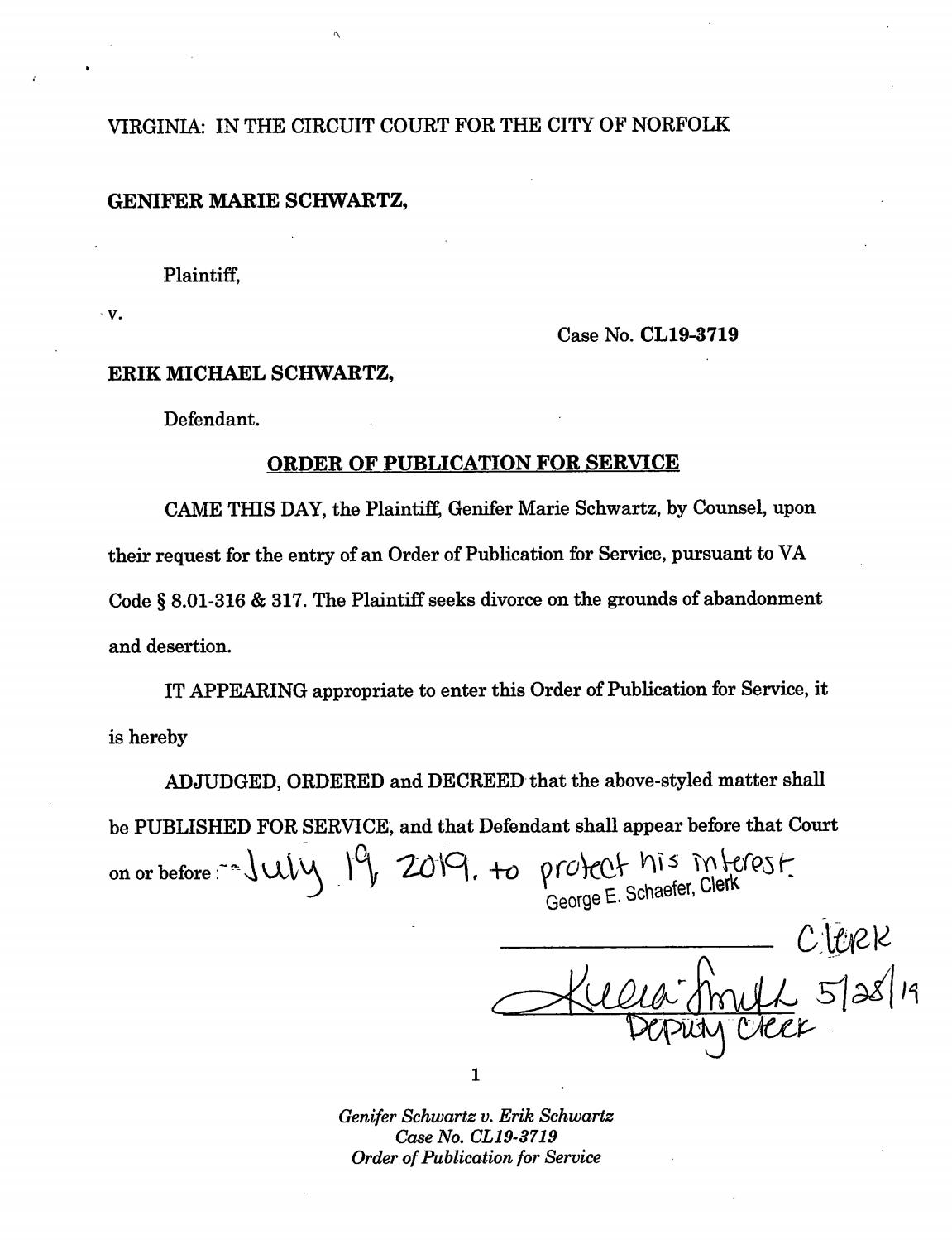CL 19-8719 Order of Publication