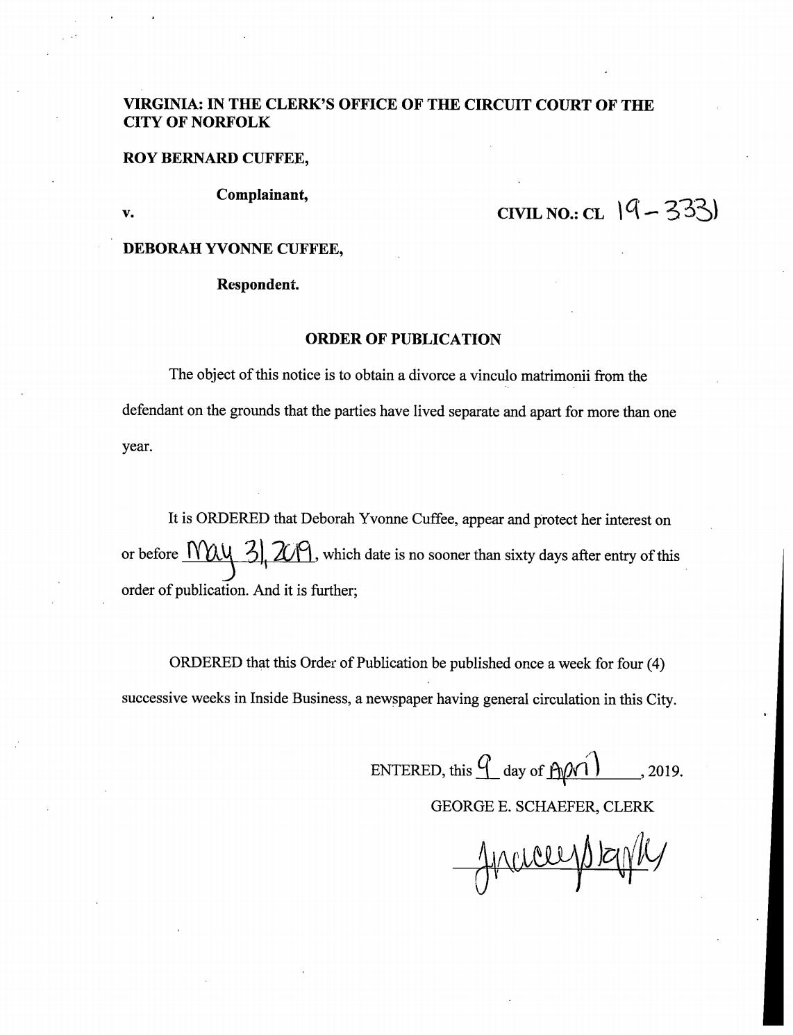 CL 19-3331 Order of Publication
