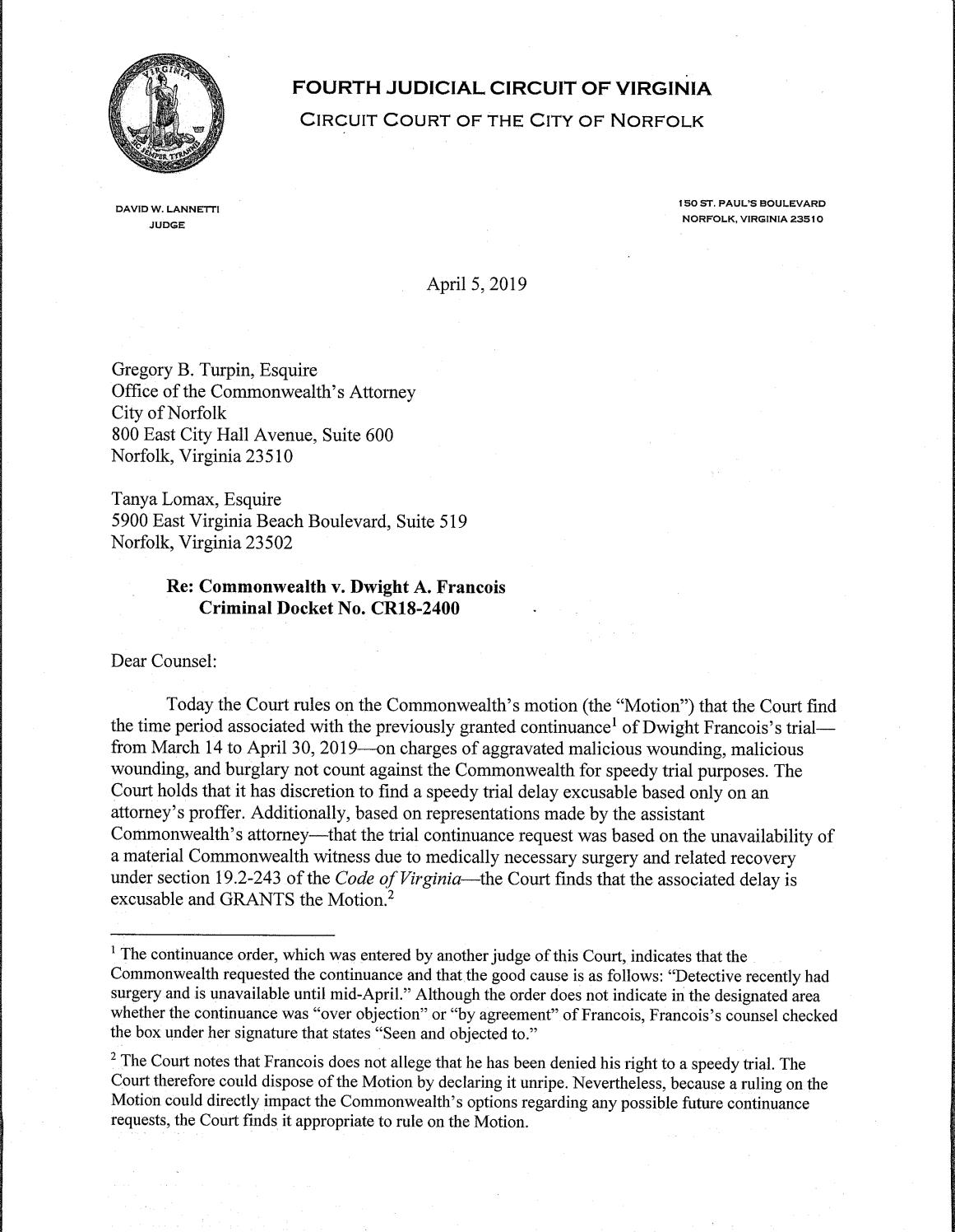 Commonwealth v. Dwight A. Francois