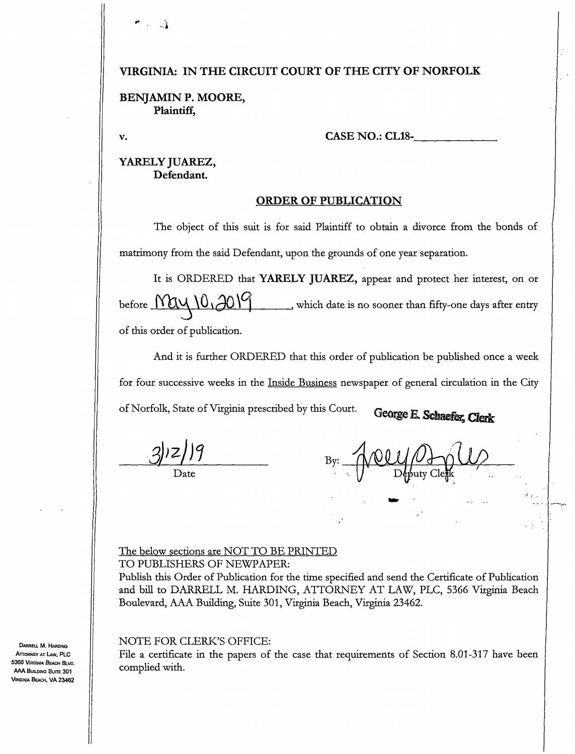 Order of Publication