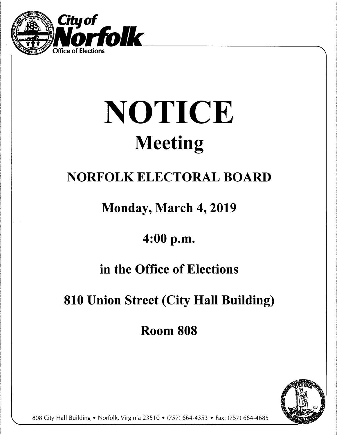 NORFOLK ELECTORAL BOARD