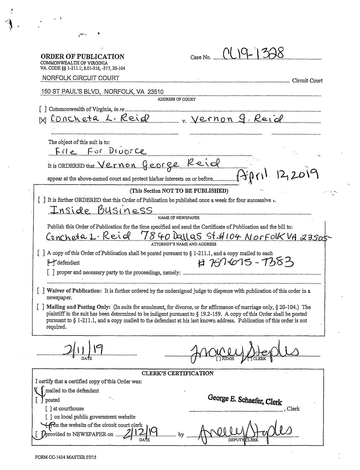CL 19-1328 Order of Publication