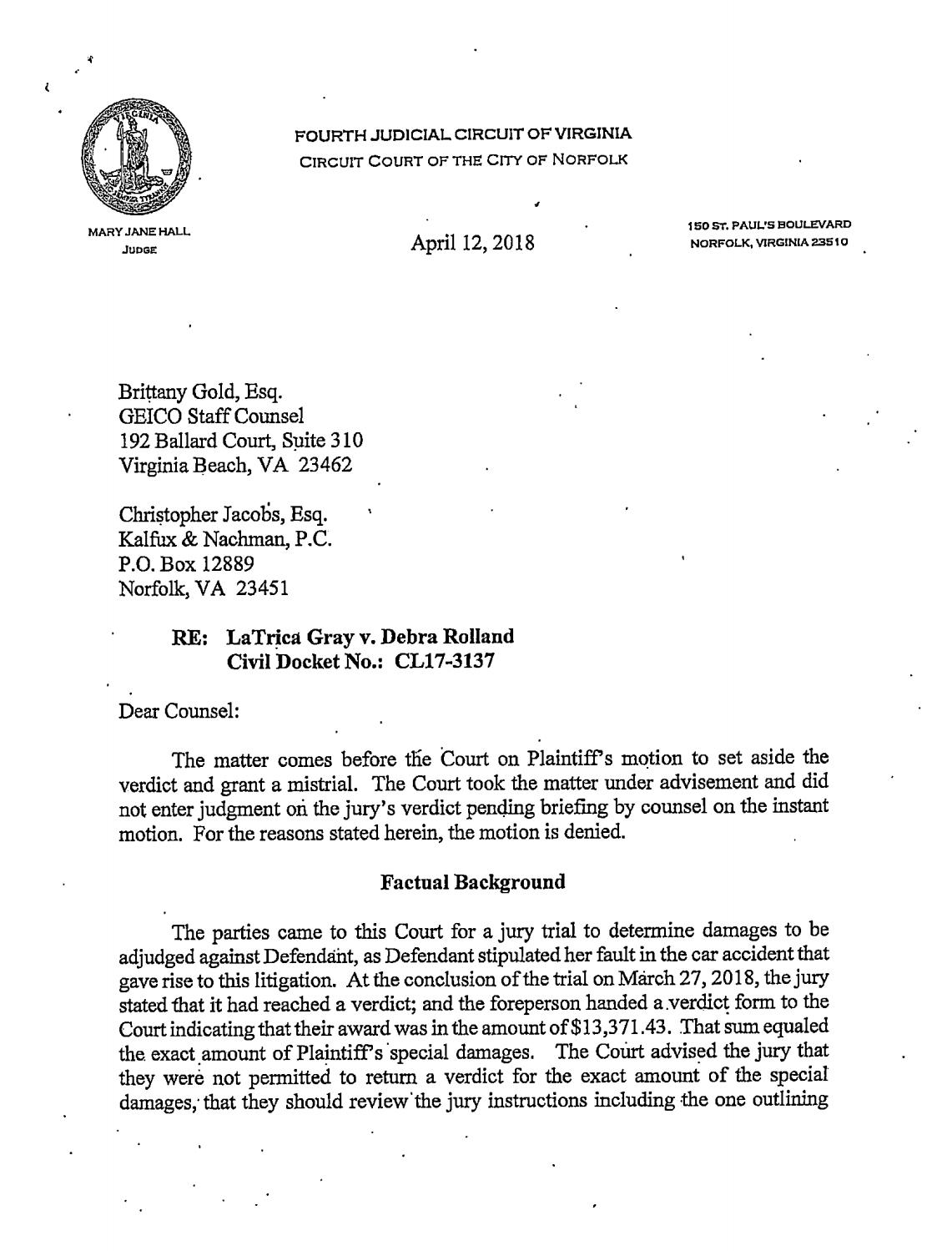 Gray v. Rolland