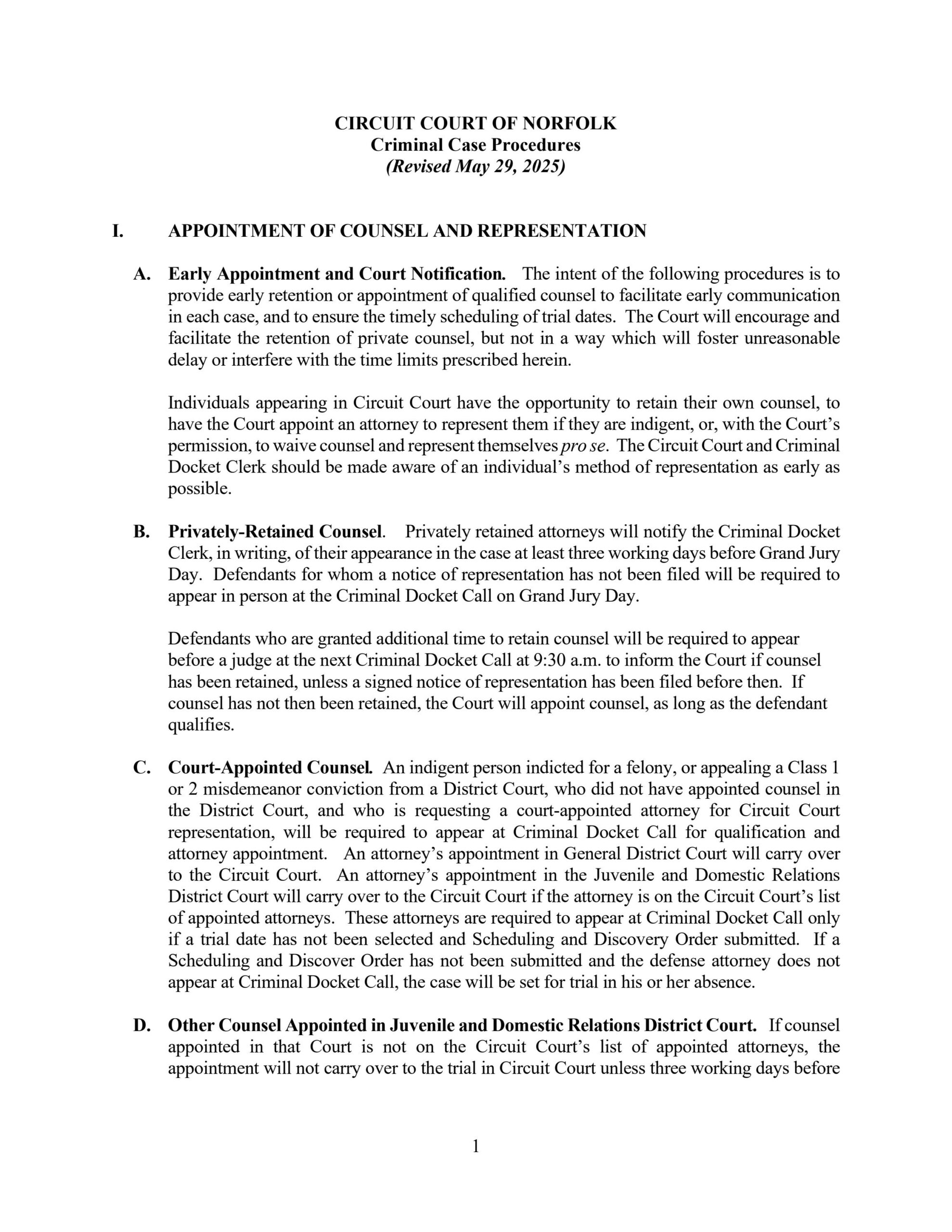 Criminal Case Procedures