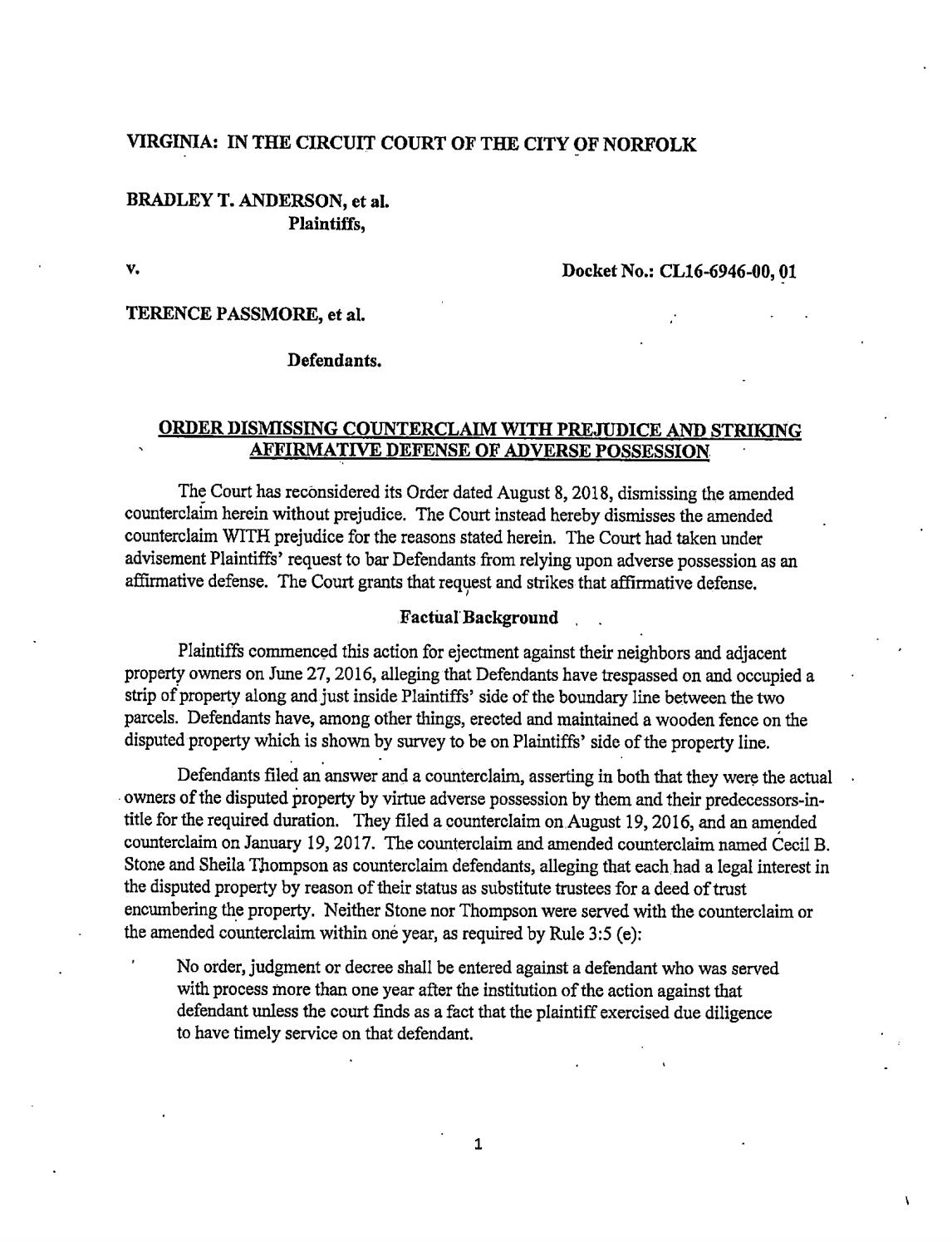 CL16-6946 Anderson v. Passmore