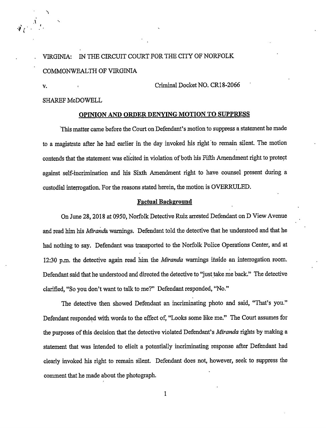 Commonwealth v. McDowell