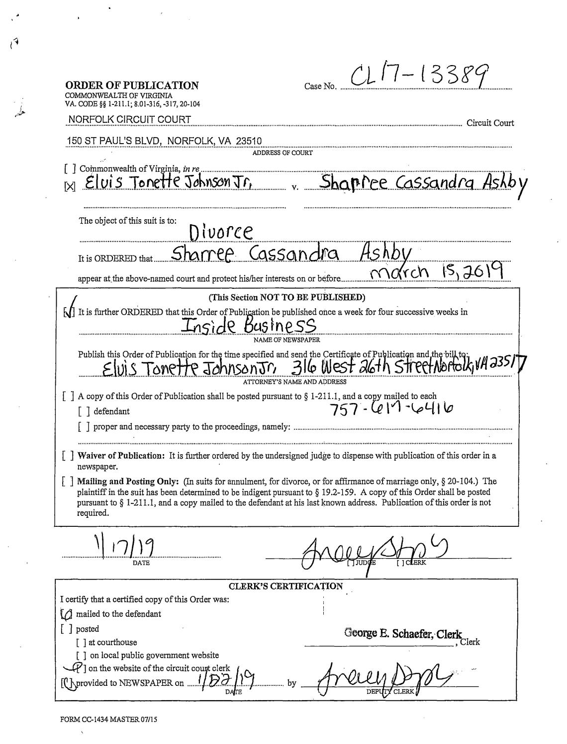 CL 17-13389 Order of Publication