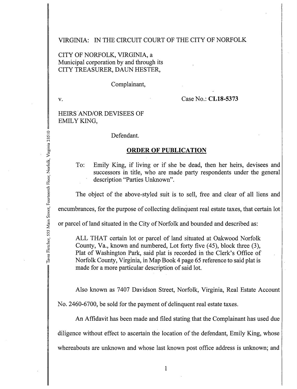CL 18-5373 Order of Posting